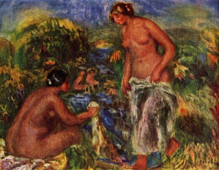 Women Bathers,, Pierre-Auguste Renoir